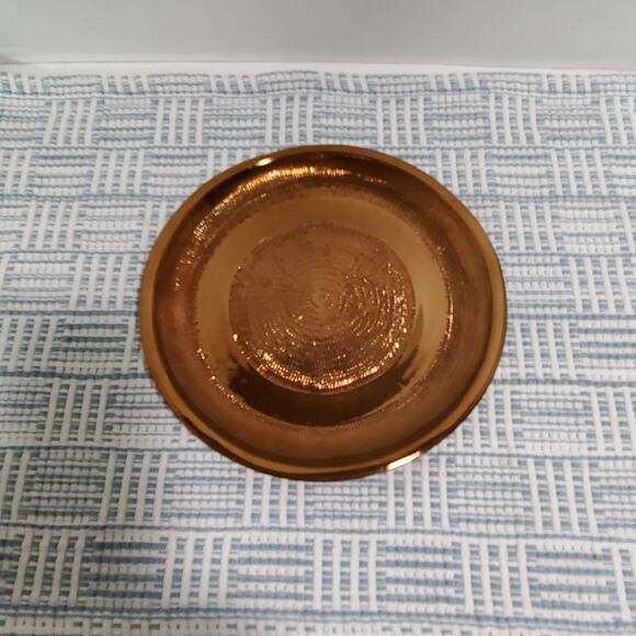 Vintage Creigiau Copper Lustre Plate Studio Pottery Ceramic Hammered MCM Wales - Picture 11 of 11